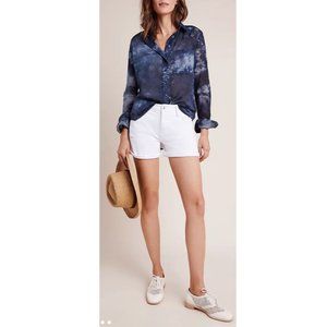 Anthro Pilcro and The Letterpress The Cate Classic Tie Dye Button Sown Shirt XS